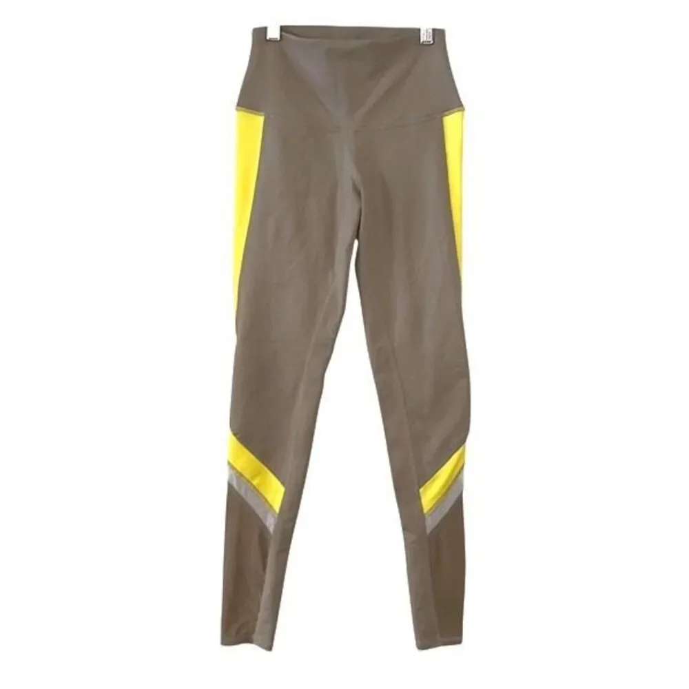 Alo Yoga Womens Elevate‎ Colorblocked Mesh Full Length Leggings Tan Size XS